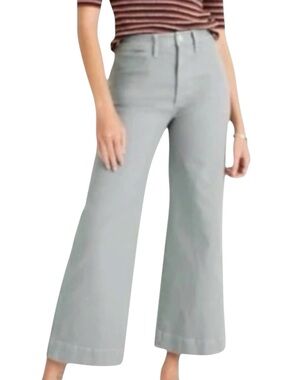 MADEWELL Slim Emmett Wide Leg Crop Pants in Blue Horizon Size 32